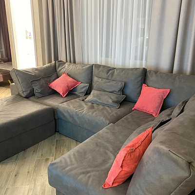 Угловой модульный бескаркасный диван: индивидуальный заказ  - отзыв с фото. 5/5